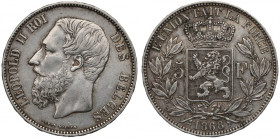 Belgium, 5 francs 1868