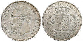 Belgium, 5 francs 1873