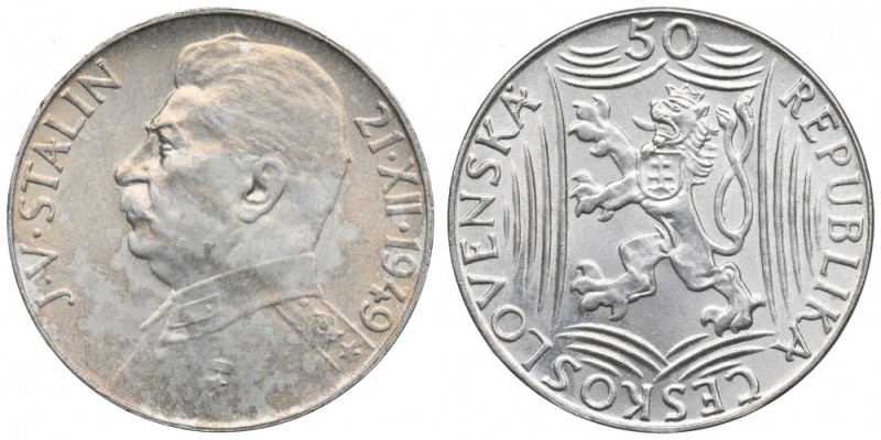 Czechosłowacja, 50 koron 1949, Kremnica Menniczy egzemplarz. Waga 10 g. 
Grade:...