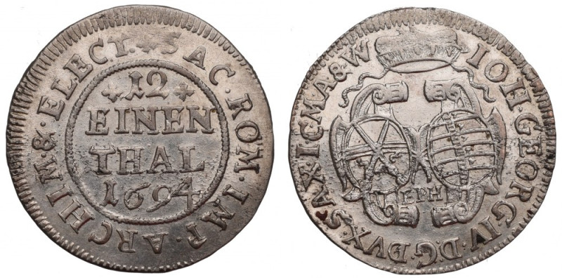 Germany, Saxony, Johann Georg, 1/12 thaler 1694 Bardzo ladny egzemplarz. Referen...