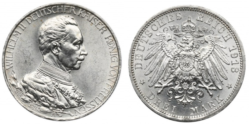 Germany, Preussen, 3 mark 1913 - 25 years of Wilhelm II reign Piękny przedstawic...