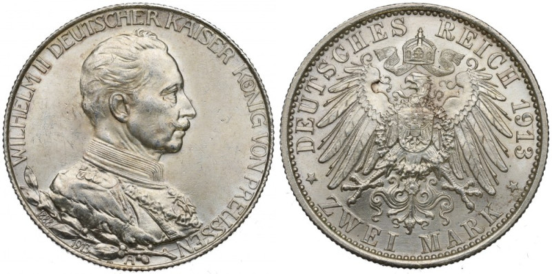 Germany, Preussen, 2 mark 1913 - 25 years of Wilhelm II reign Piękny przedstawic...