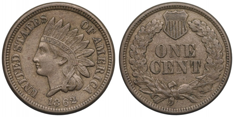 USA, 1 cent 1862 Ładny egzemplarz XIX-wiecznej centówki. 
Grade: VF+/XF- 

US...