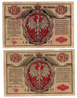 10 mkp 1916 Generał biletów - zestaw 2 egzemplarze