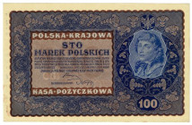 II RP, 100 marek polskich 1919 ID SERJA T