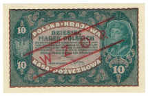 II RP, 10 marek polskich 1919 II SERIA DE - WZÓR