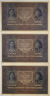 II RP, 5000 marek polskich 1920 III SERJA G - Zestaw 3 egzemplarze