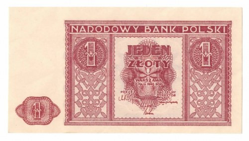 PRL, 1 złoty 1946 Wyśmienity okazowy egzemplarz w stanie emisyjnym o mocnym wysy...