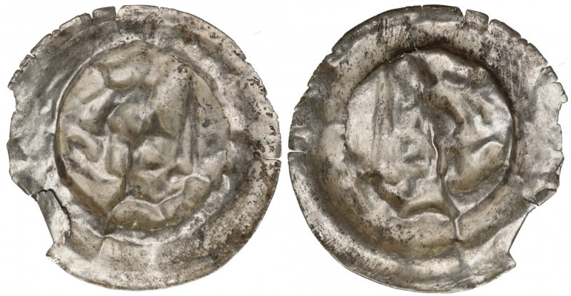 Przemysł II (1277-1297), brakteat, popiersie księcia z mieczem w prawo - RZADKI ...