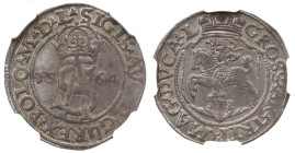 Sigismund II Augustus, 3 groschen 1564, Vilnius - L/L NGC MS62