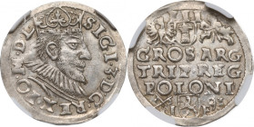 Zygmunt III Waza, Trojak 1591, Poznań - NGC MS63