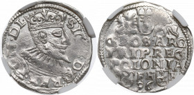 Sigismund III, 3 groschen 1596, Posen - NGC MS62 R