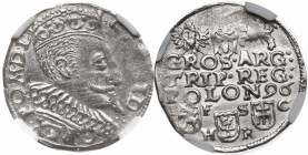 Sigismund III, 3 groschen 1596, Bromberg - NGC MS62