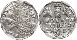 Sigismund III, 3 groschen 1599, Bromberg - NGC R2