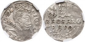 Zygmunt III Waza, Trojak 1597, Lublin - monogram Reysnera bez tarczy NGC MS63 MAX