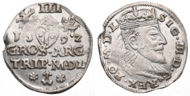 Zygmunt III Waza, Trojak 1592, Wilno - menniczy R