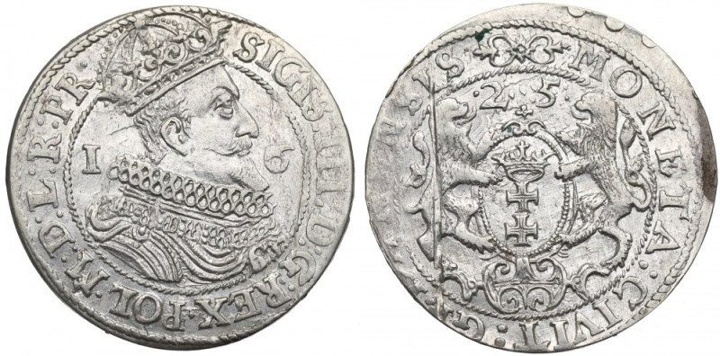 Sigismund III, 18 groschen 1625, Danzig Egzemplarz o pięknie zachowanych detalac...