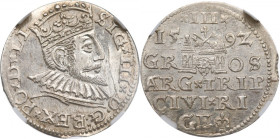 Sigismund III, 3 groschen 1595, Riga