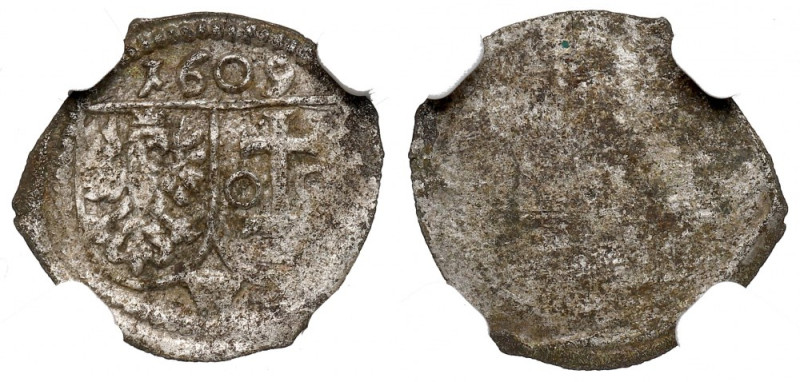 Zygmunt III Waza, Denar 1609, Wschowa - NGC UNC Details Ponadprzeciętnie zachowa...