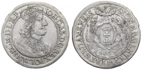 John II Casimir, 1/4 thaler 1658, Danzig - date overstriked R1