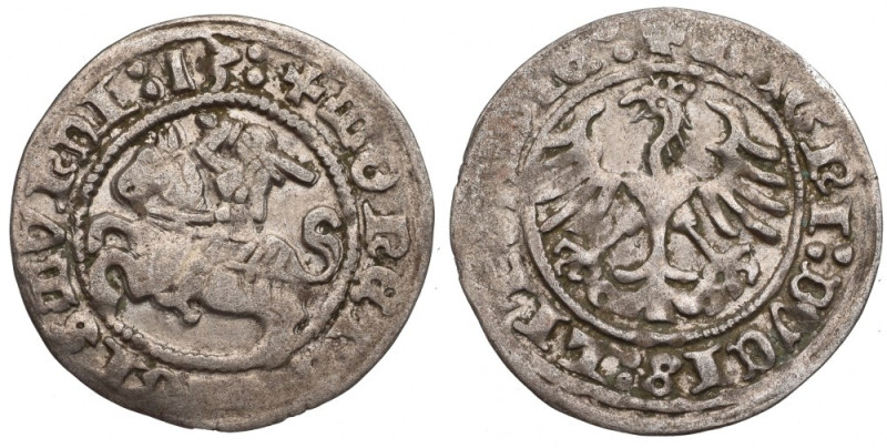 Sigismund I the Old, Halfgroat 1513, Vilnius Obiegowy egzemplarz. Patyna. Refere...