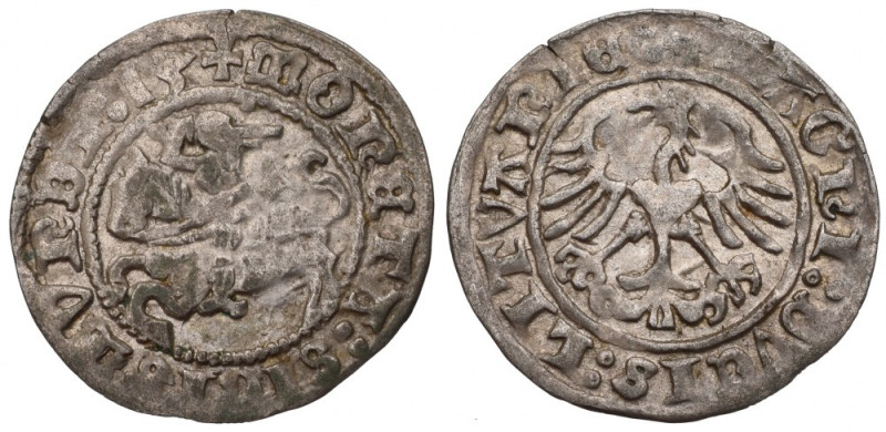 Sigismund I the Old, Halfgroat 1513, Vilnius Obiegowy egzemplarz. Patyna. Refere...