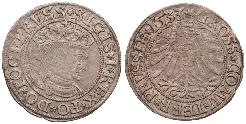 Sigismund I the Old, Groschen for Prussia 1533, Thorn Ładny egzemplarz. Odmiana ...