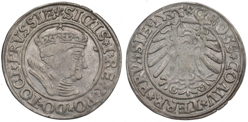 Sigismund I the Old, Groschen for Prussia 1535, Thorn Bardzo ładny egzemplarz. R...