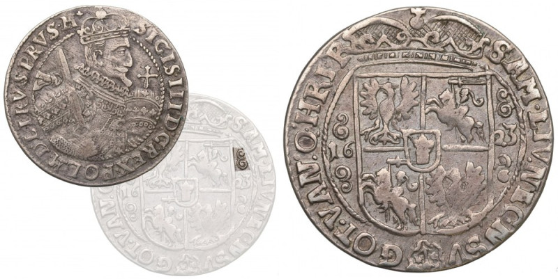 Sigismund III, 18 groschen 1623, Bromberg - PRVS M Bardzo ładny, dobrze wybity e...