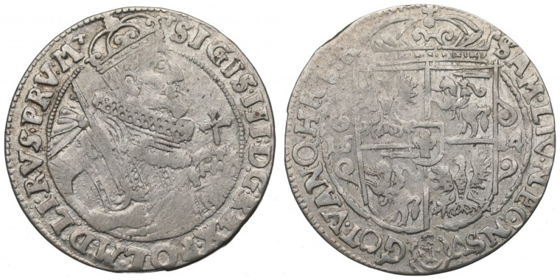 Sigismund III, 18 groschen 1624, Bromberg Ładny, dobrze wybity egzemplarz. Odmia...