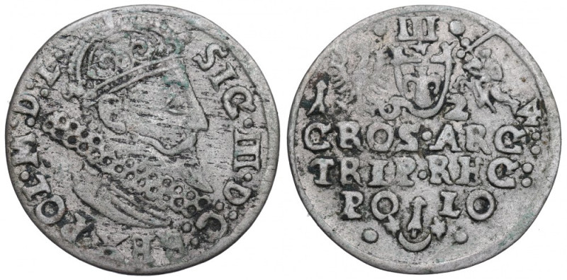 Sigismund III, 3 groschen 1624, Cracow Obiegowy egzemplarz. Patyna, nalot. Refer...