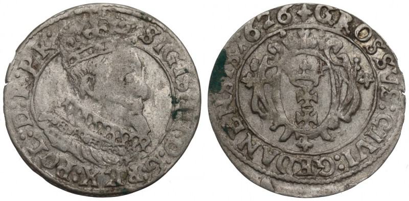 Sigismund III, Groschen 1626, Danzig Odmiana z końcówką legendy na awersie PR. Ł...