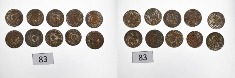 Swedish occupation of Riga, Christina, Lot of schillings 1636-44 (10 pcs) Egzemp...