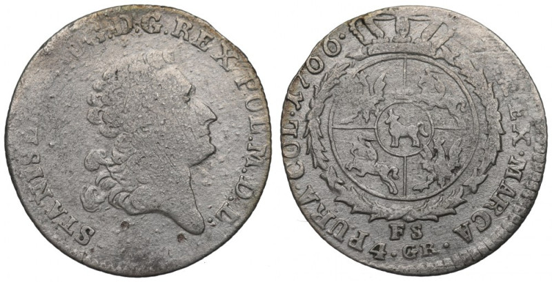 Stanislaus Augustus, 4 groschen 1767 Czytelny, obiegowy egzemplarz. Reference: P...