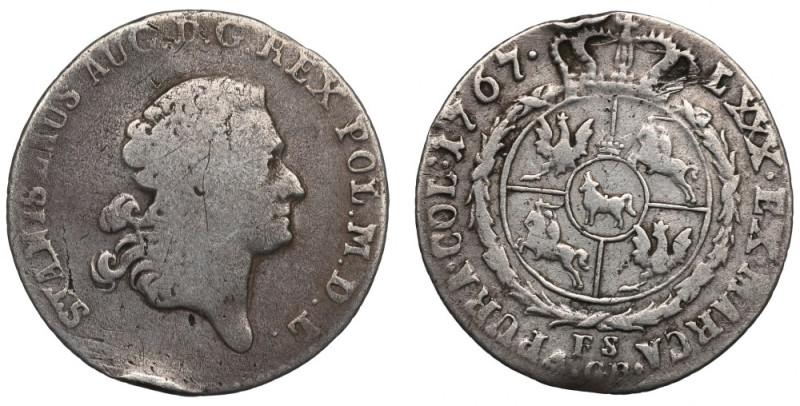 Stanislaus Augustus, 4 groschen 1767 Czytelny, obiegowy egzemplarz. Reference: P...