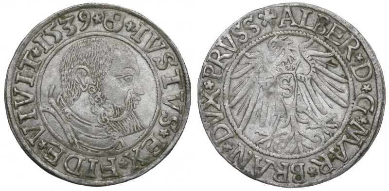 Germany, Preussen, Albrecht Hohenzollern, Groschen 1539, Konigsberg Ładny egzemp...