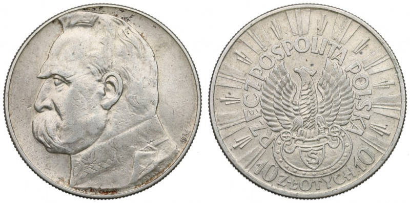 II Republic of Poland, 10 zloty 1934 Riffle eagle Ładny egzemplarz o dobrze zach...