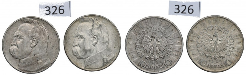 II RP, Zestaw 10 złotych 1936 Piłsudski Ładne egzemplarze. 

Polen, Poland