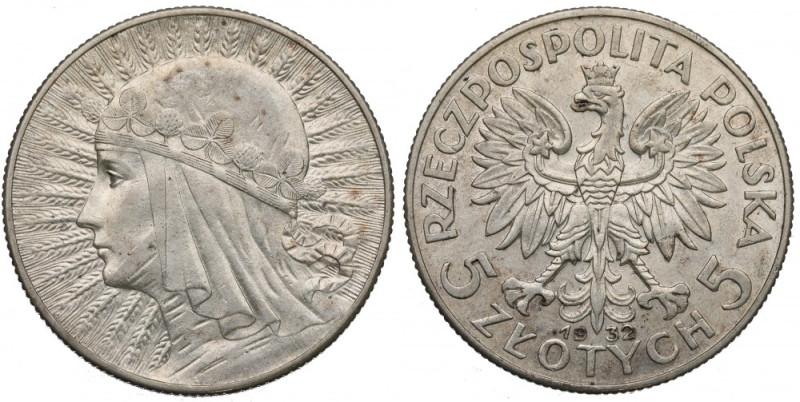 II Republic of Poland, 5 zloty 1932 Polonia Bardzo ładny połyskowy egzemplarz. Ś...