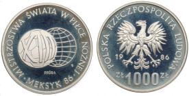 PRL, 1.000 złotych 1986 Meksyk - Próba Ag