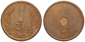 PRL, Wpinka z wizerunkiem monety 1 złoty