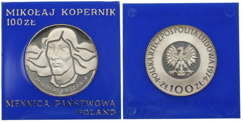 PRL, 100 złotych 1974 - Kopernik Menniczy egzemplarz. 
Grade: Proof 

Polen, ...