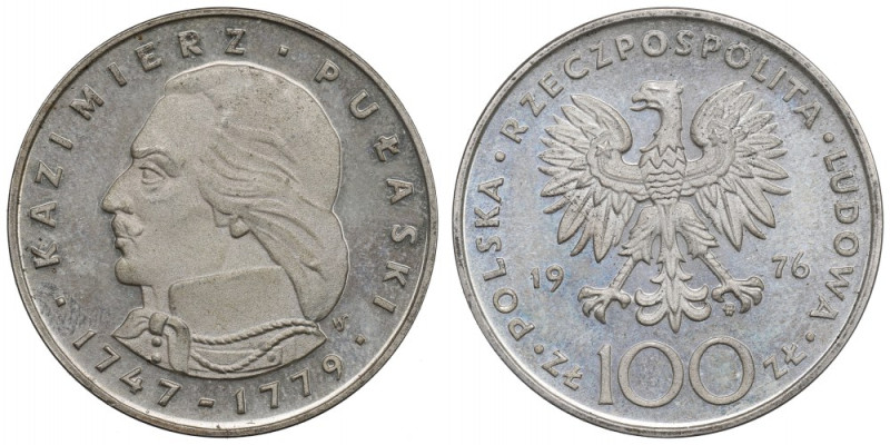 PRL, 100 złotych 1976 - Kościuszko Patyna, nalot.&nbsp; 
Grade: Proof 

Polen...