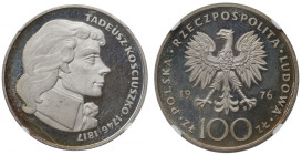 PRL, 100 złotych 1976 - Kościuszko NGC PF67 UC