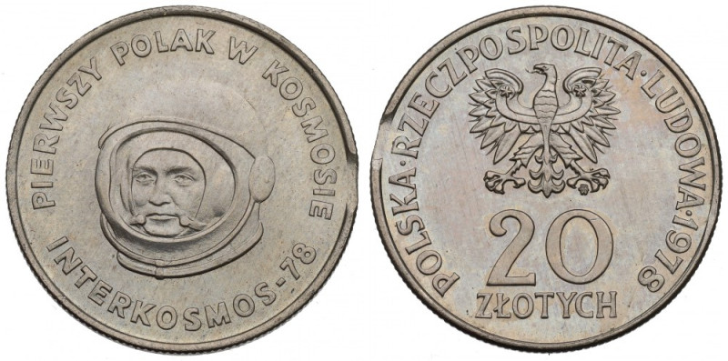 PRL, 20 złotych 1978 Interkosmos - destrukt menniczy Menniczy destrukt. 
Grade:...