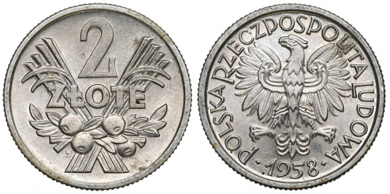 PRL, 2 złote 1958, Jagody Ładny egzemplarz. 
Grade: XF+ 

Polen, Poland