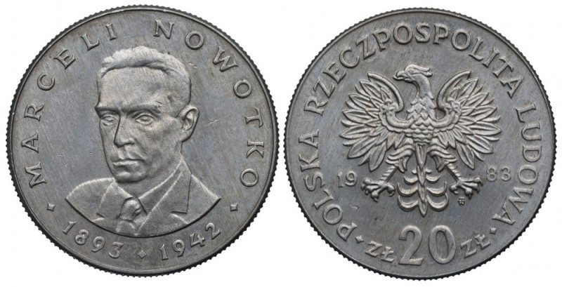 PRL, 20 złotych 1983 Nowotko Wyselekcjonowany, menniczy egzemplarz. 
Grade: UNC...