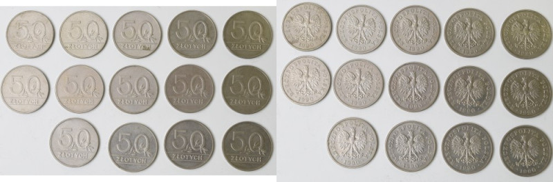 III RP, Zestaw 50 złotych 1990 Piękne, mennicze i okołomennicze egzemplarze. 
...