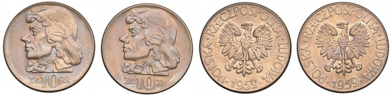 PRL, Zestaw 10 złotych 1959 Kościuszko Piękne egzemplarze. 

Polen, Poland