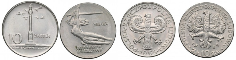 PRL, Zestaw 10 złotych 1965 Piękne, mennicze egzemplarze. 
Grade: UNC 

Polen...